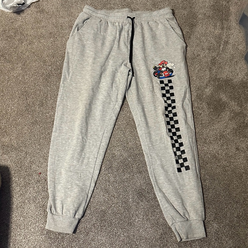 Kids Gray Jogger Pants with Checkered Design